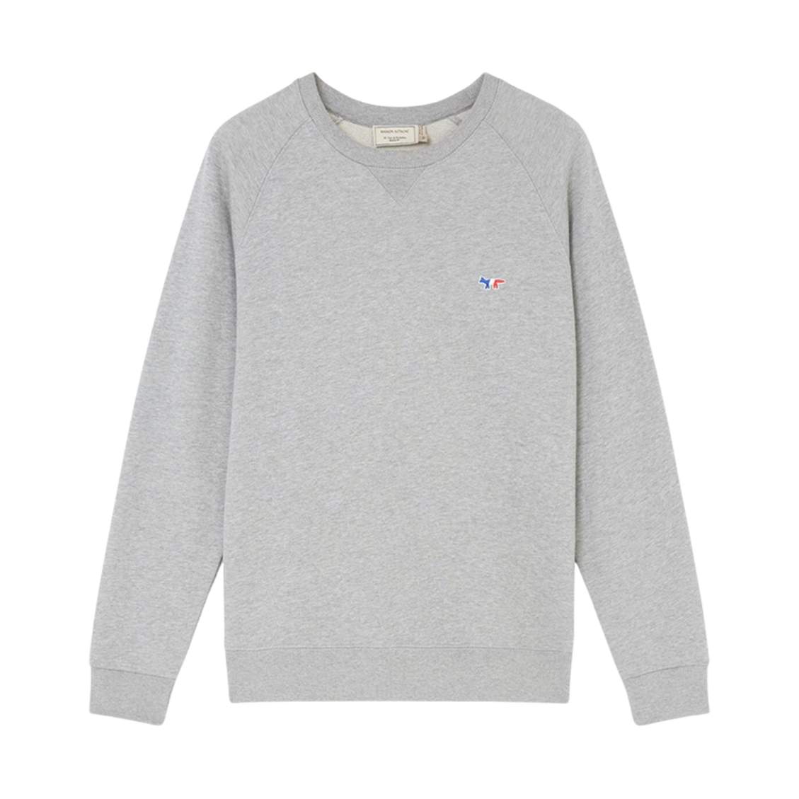 AM00302KM0002-GRM Maison Kitsune Sweatshirt Tricolor Fox Patch Grey Melange