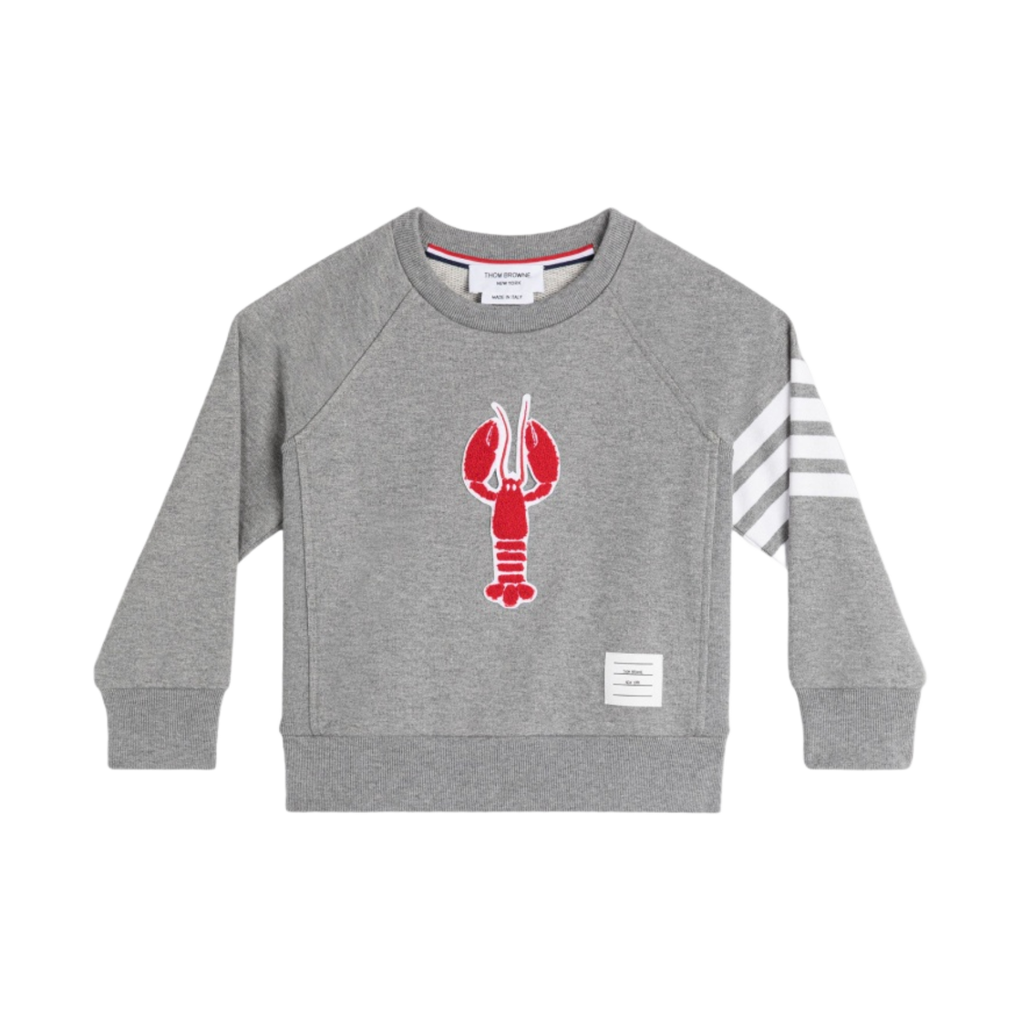 (키즈) 톰브라운 루프백 사선 랍스터 크루넥 스웨트셔츠 미디움 그레이((Kids) Thom Browne Loopback 4-Bar Lobster Crewneck Sweatshirt Medium Grey) - 1
