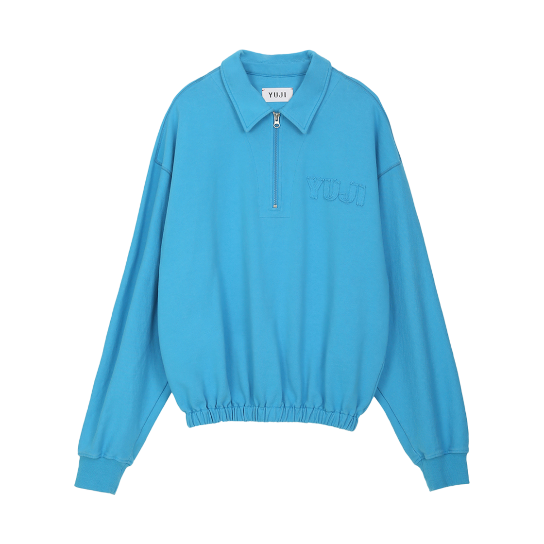 25SS_0425_01 YUJI Mens Yuji Signature Half Zip-Up Sweatshirt Island Blue