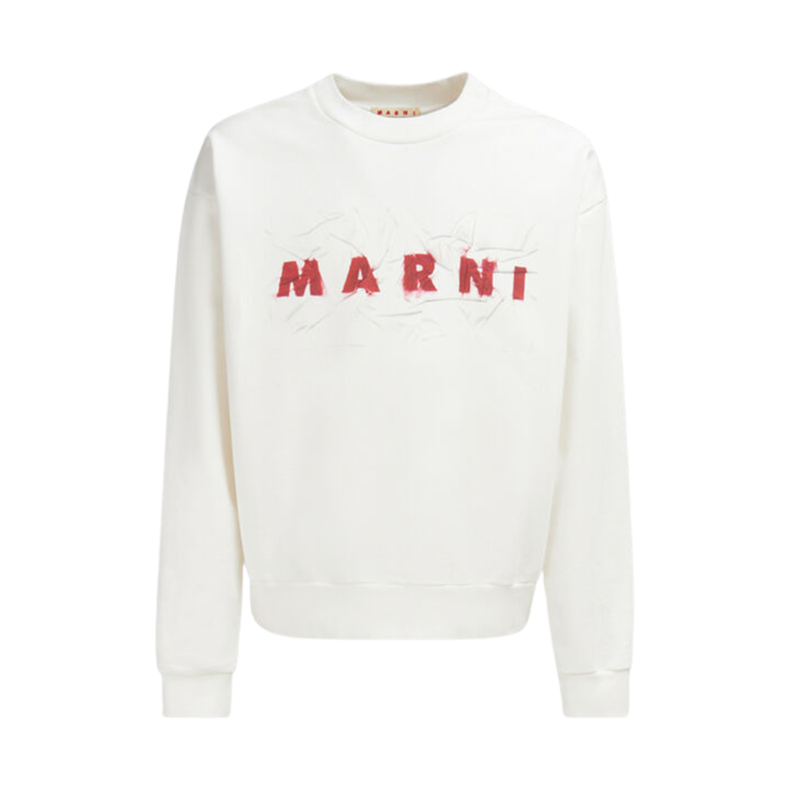 마르니 링클 로고 오가닉 코튼 스웨트셔츠 내츄럴 화이트(Marni Wrinkle Logo Organic Cotton Sweatshirt Natural White) - 1