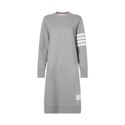 (W) Thom Browne Classic Loopback 4-Bar Sweater Dress Light Grey