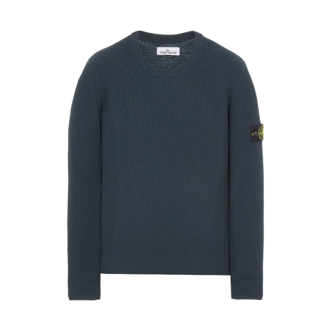 스톤 아일랜드 553C2 풀 립 울 크루넥 니트 다크 그린 - 22FW(Stone Island 553C2 Full Rib Wool Crewneck Knit Dark Green - 22FW) - 1