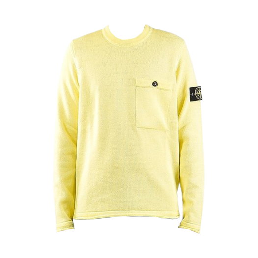 Stone Island 545D4 Wappen Pocket Crewneck Knit Lemon - 20SS
