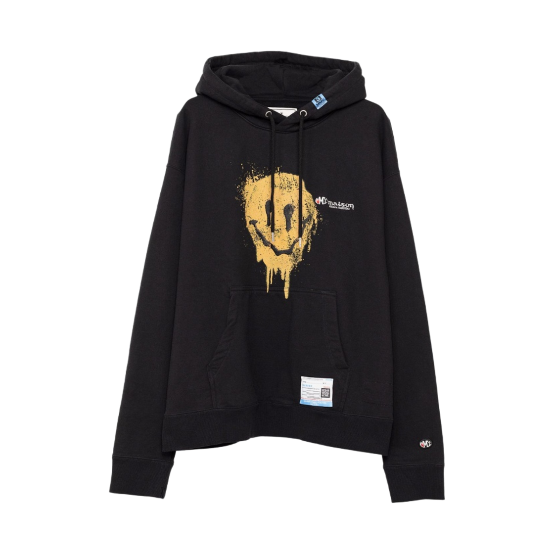 메종 미하라 야스히로 스마일리 페이스 프린티드 후드 블랙(Maison Mihara Yasuhiro Smily Face Printed Hoodie Black)