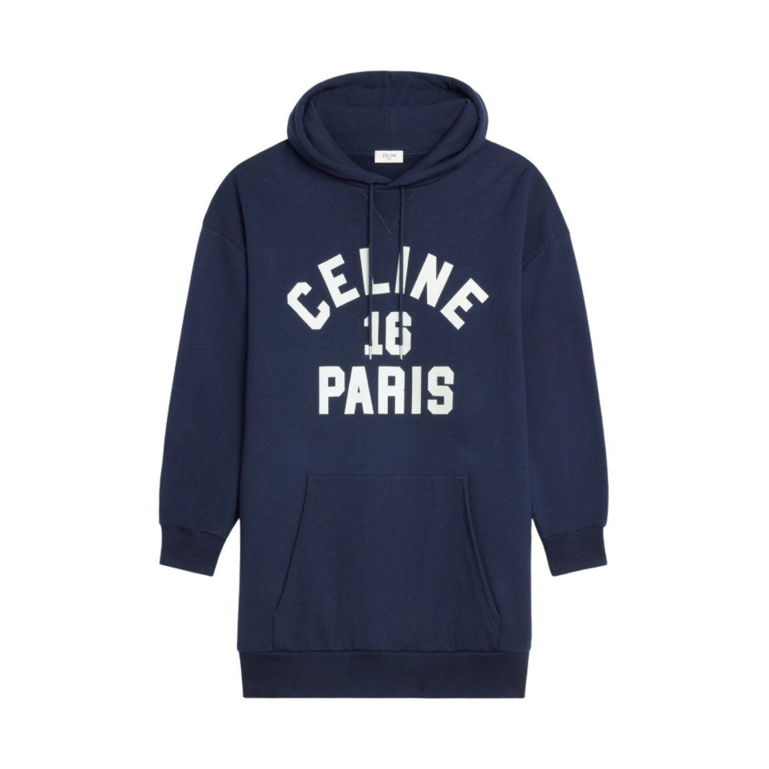 (W) 셀린느 16 코튼 플리스 후드 네이비 오프 화이트((W) Celine 16 Hoodie in Cotton Fleece Navy Off White) - 1