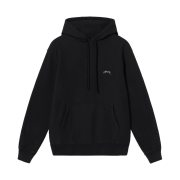 Stussy Overdyed Smooth Stock Logo Hood Black