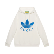 (W) Gucci x Adidas Hooded Sweatshirt White