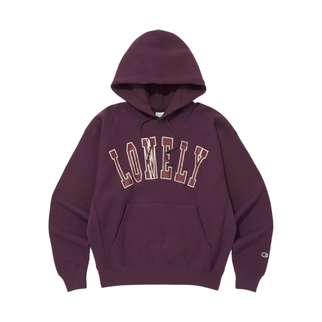 챔피온 x 노앙 리버스 위브 론리 러블리 후드 다크 와인(Champion x NOHANT Reverse Weave Lonely Lovely Hoodie Dark Wine)