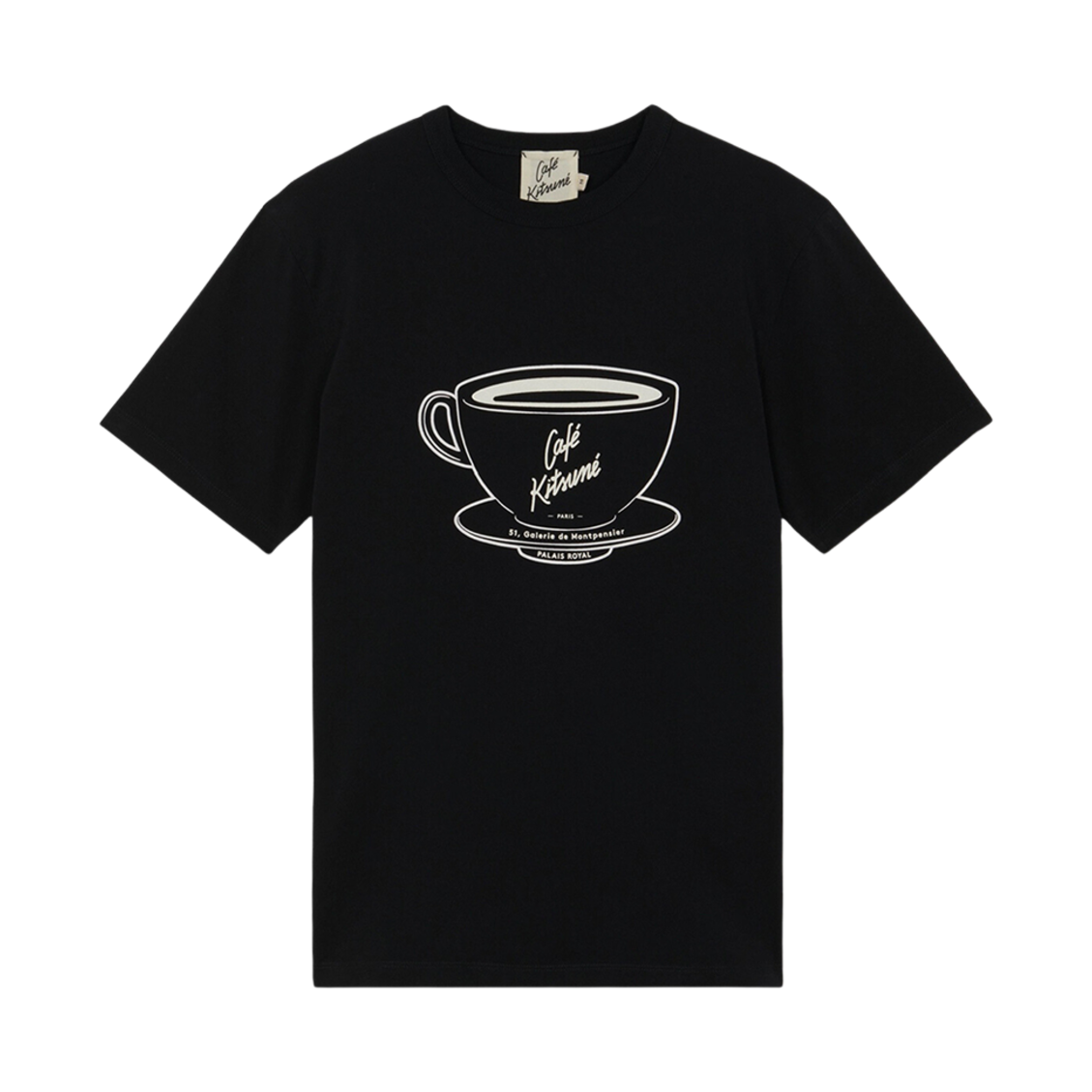 메종 키츠네 카페 키츠네 컵 티셔츠 블랙(Maison Kitsune Cafe Kitsune Cup T-Shirt Black) - 1
