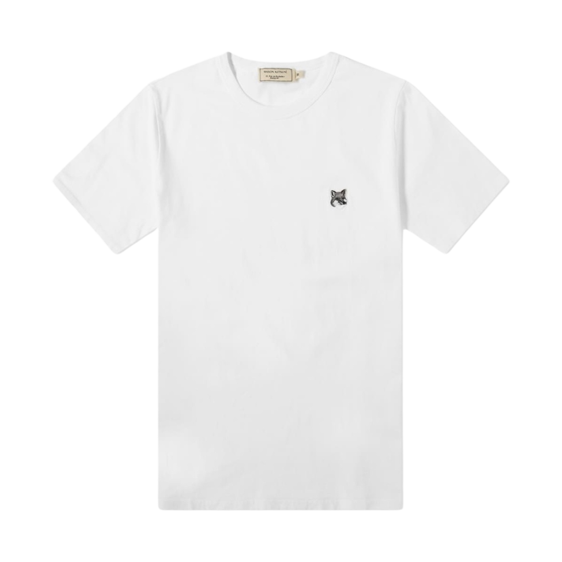 메종 키츠네 그레이 폭스 헤드 패치 클래식 티셔츠 화이트(Maison Kitsune Grey Fox Head Patch Classic T-Shirt White)