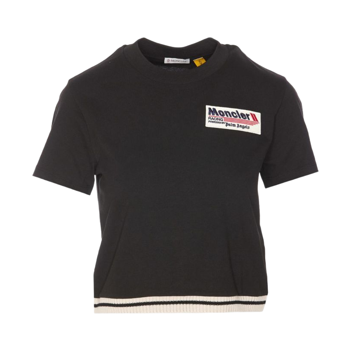 (W) 몽클레르 x 팜 엔젤스 코튼 티셔츠 블랙 - 24FW((W) Moncler x Palm Angels Cotton T-Shirt Black - 24FW)