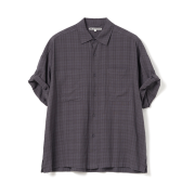 Millo Archive Wrinkle Check Roll Up Half Shirts Vintage Purple