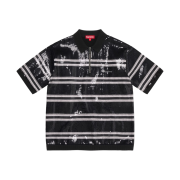 Supreme Sequin Stripe Zip Polo Black - 23SS
