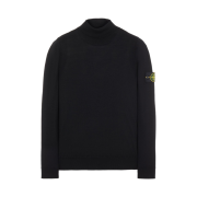Stone Island 527C4 Light Pure Wool Turtleneck Knit Black - 21FW