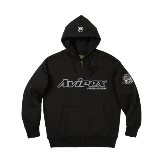 Palace Avirex Zip Hood Black - 23FW