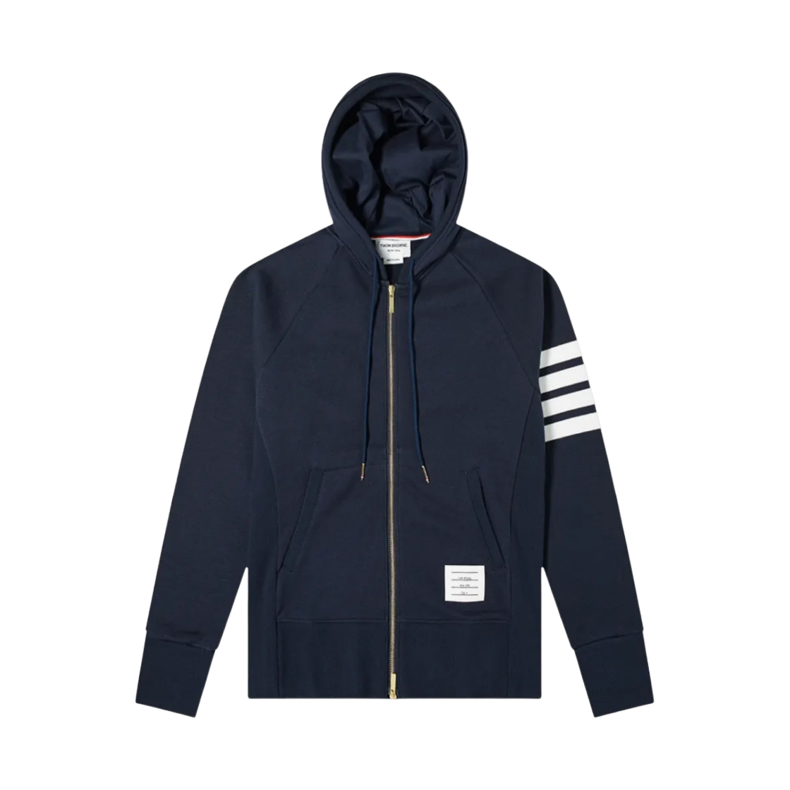 톰브라운 엔지니어드 사선 후드 집업 네이비(Thom Browne Engineered 4-Bar Zip Hoodie Navy)