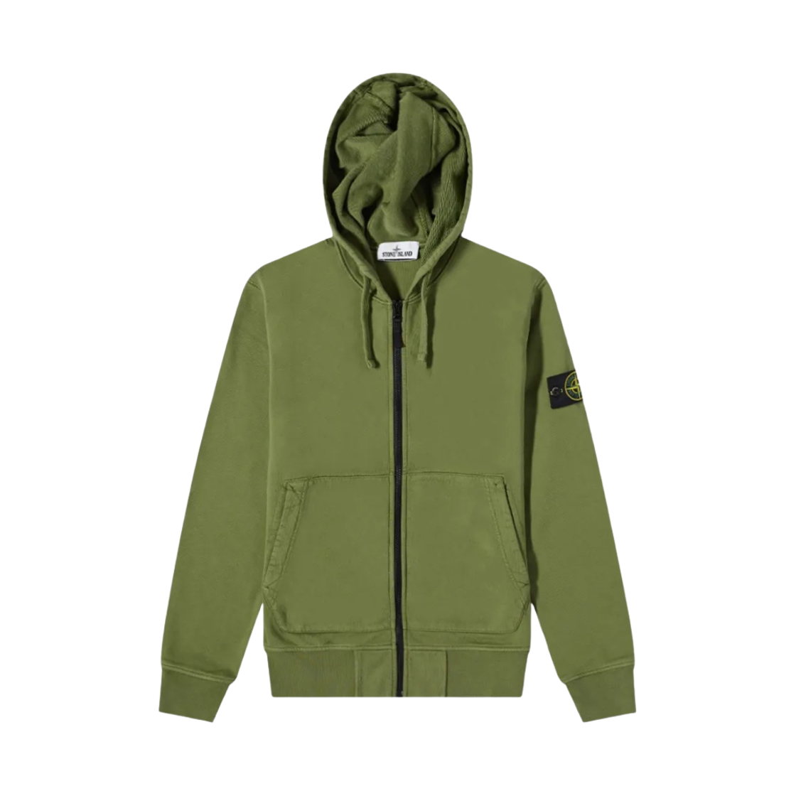 스톤 아일랜드 64251 코튼 플리스 후드 집업 올리브 그린 - 22SS(Stone Island 64251 Cotton Fleece Full Zip Hooded Sweatshirt Olive Green - 22SS) - 1