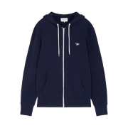 Maison Kitsune Tricolor Fox Patch Zip Hoodie Navy