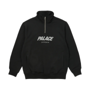 Palace Rib 1/4 Zip Funnel Black - 22FW