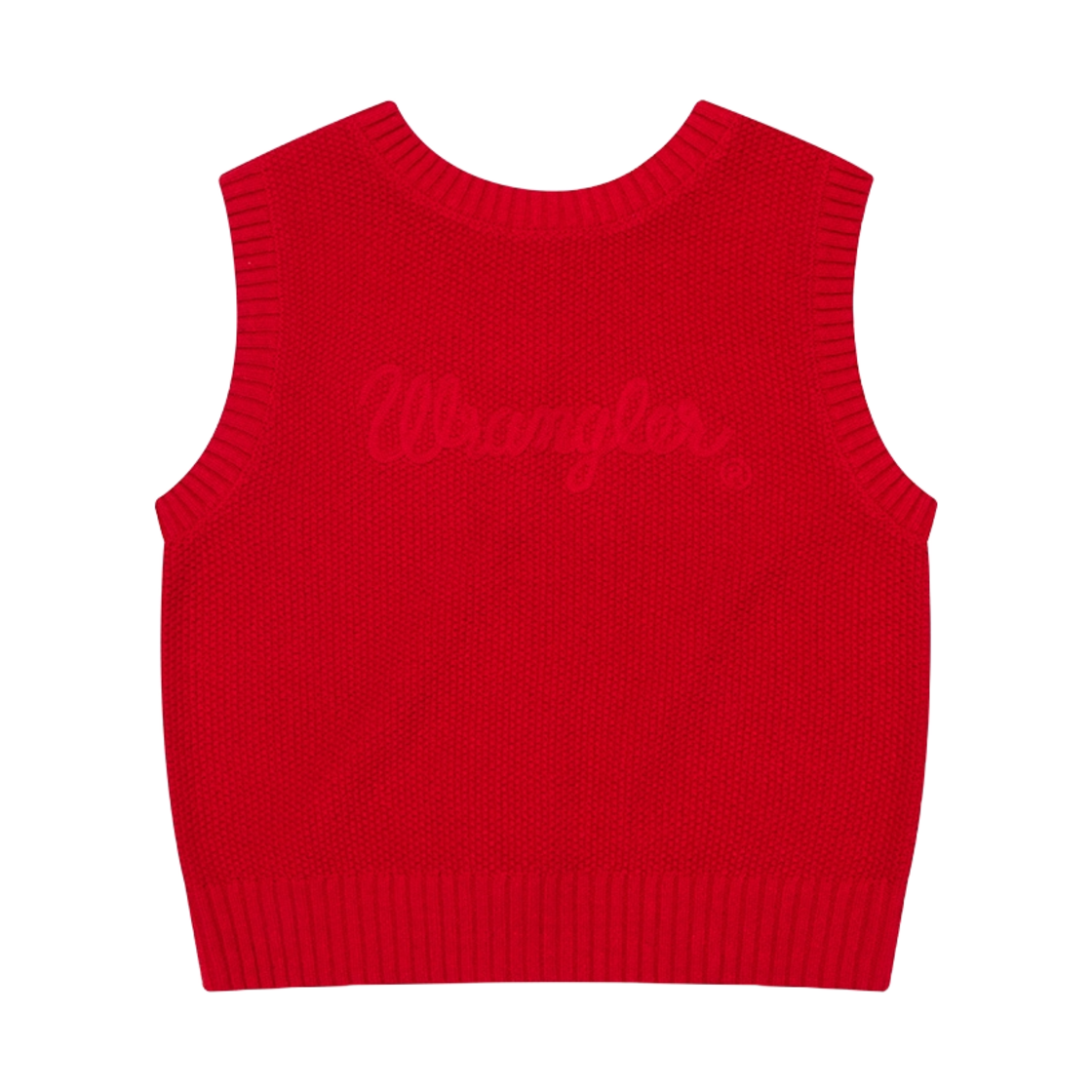 랭글러 (W) 로고 자카드 투웨이 니트 베스트 레드(Wrangler (W) Logo Jacquard Two-Way Knit Vest Red)