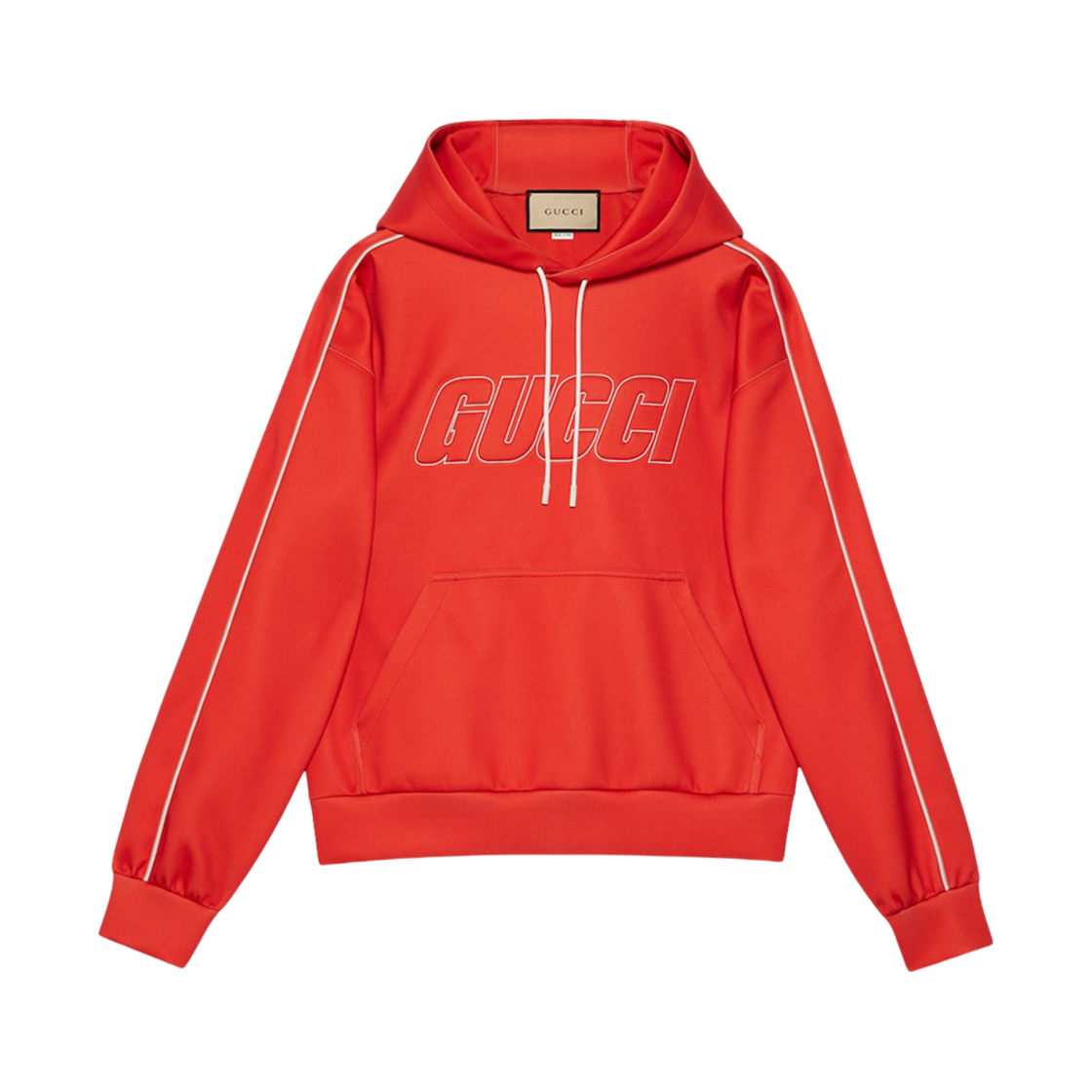 768498-XJF38-6284 Gucci Neoprene Hooded Sweatshirt Red