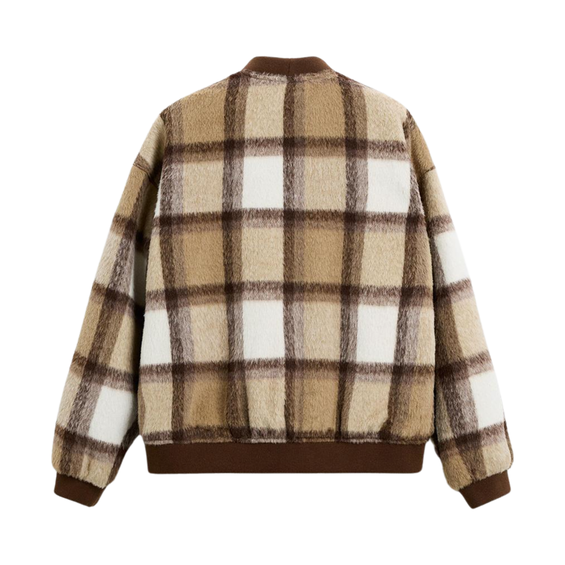 자라 텍스쳐드 체크 가디건 크림 브라운(Zara Texture Check Cardigan Cream Brown) - 2