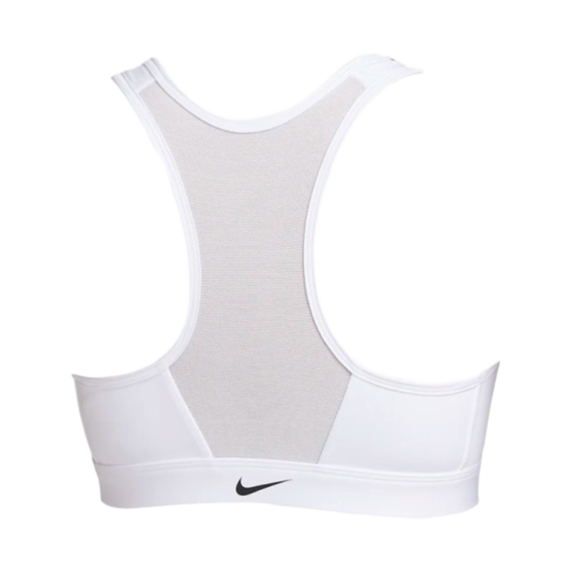 (W) 나이키 스우시 미디움 서포트 패드 집 프론트 스포츠 브라 화이트 - 아시아((W) Nike Swoosh Medium Support Padded Zip Front Sports Bra White - Asia) - 2