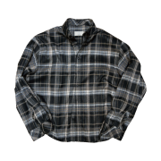 Undermycar Mu.107 Anti Fxxking Logo Play Basic Long Sleeve Check Shirts Black Brown