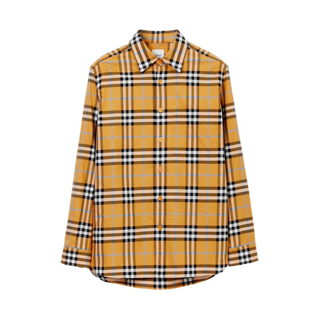 버버리 체크 코튼 셔츠 더스티 오렌지(Burberry Check Cotton Shirt Dusty Orange) - 1