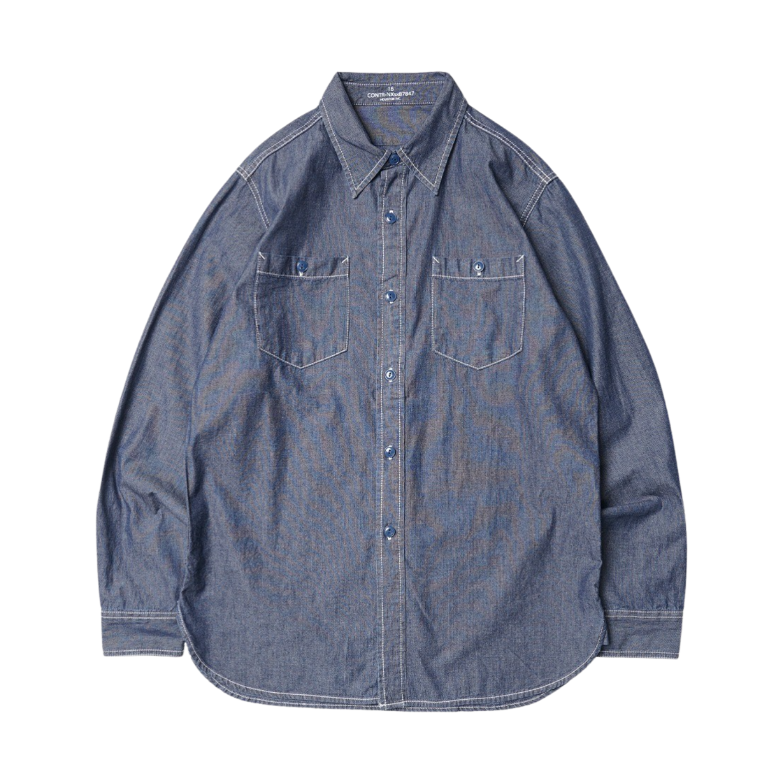 휴스턴 재팬 USA 코튼 샴브레이 셔츠 USN 인디고 빈티지 워시 41092IVW(Houston Japan USA Cotton Chambray Shirt USN Indigo Vintage Wash 41092IVW) - 1