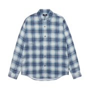 Stussy Large Printed Plaid Matthew Shirt Blue