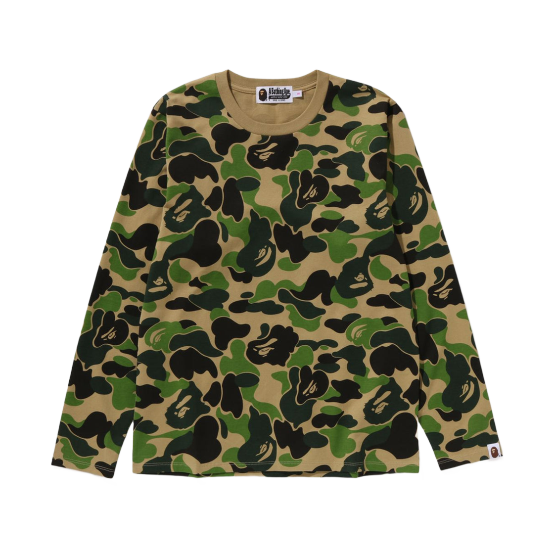 (W) 베이프 ABC 카모 롱슬리브 그린