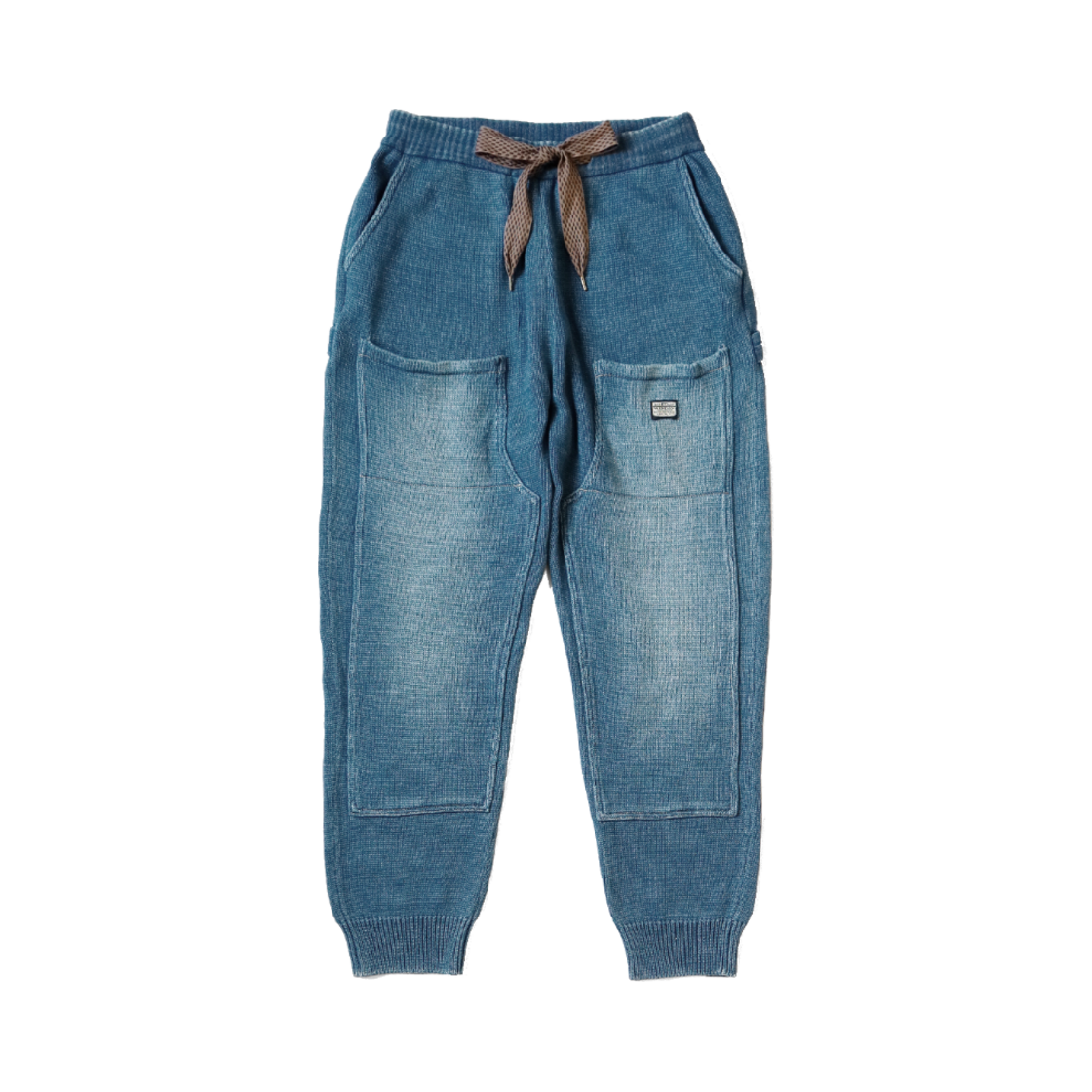 캐피탈 5G IDG 코튼 니트 W 니 스웨트팬츠 인디고 라이트 컬러(Kapital 5G IDG Cotton Knit W Knee Sweatpants Indigo Light Color)