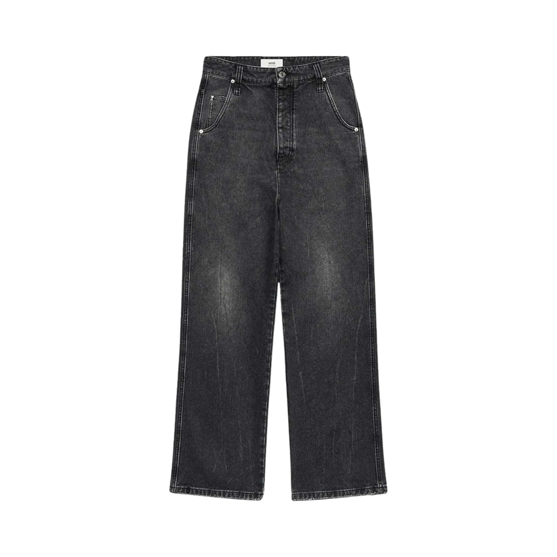 UTR500-DE0018-031 AMI Straight Fit Mattiussi Jeans Used Black
