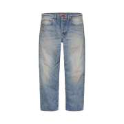 Supreme Distressed Loose Fit Selvedge Jean Washed Indigo - 24SS