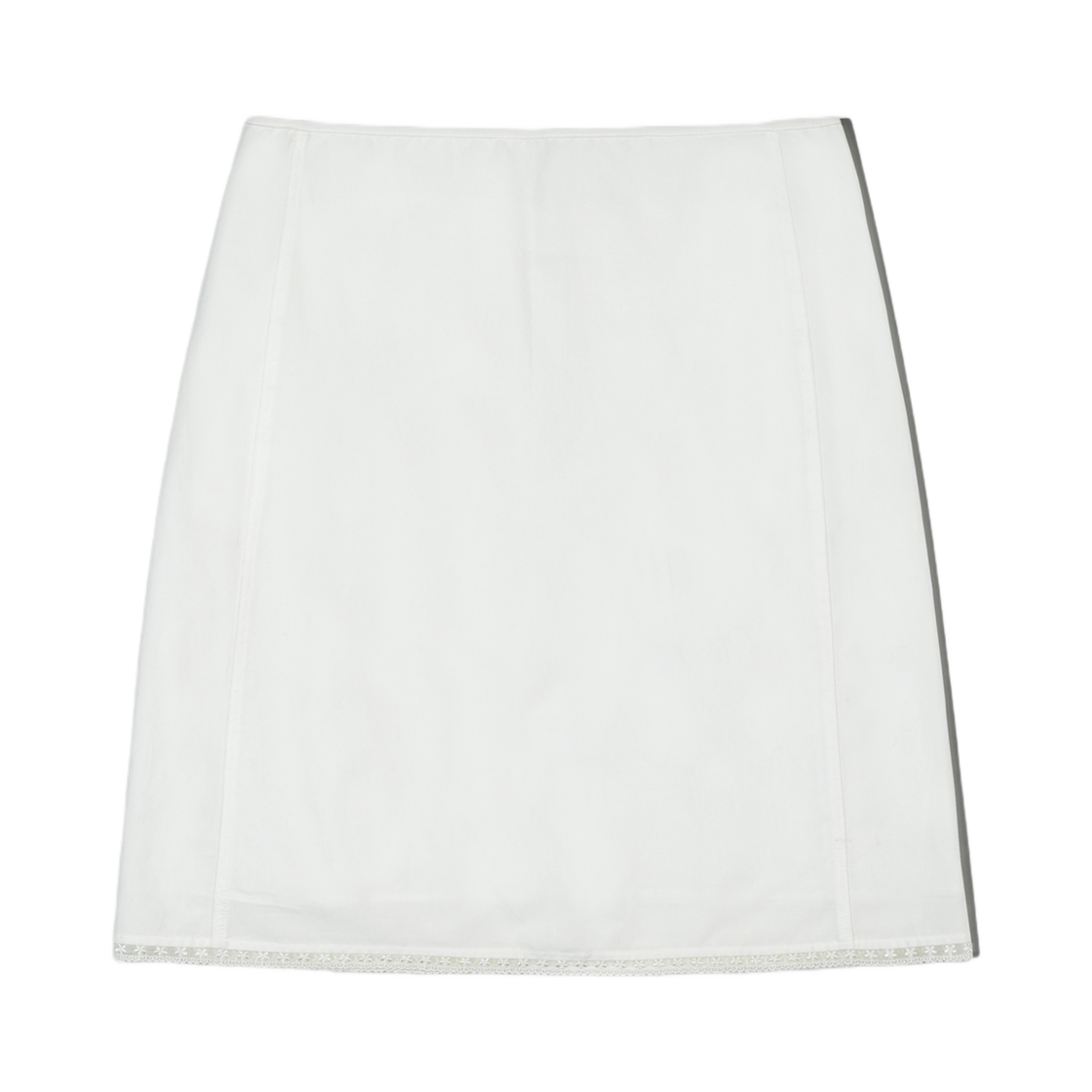 (W) 로우클래식 레이스 미디 스커트 화이트((W) Low Classic Lace Midi Skirt White)