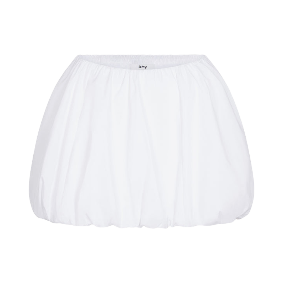 - (W) Khy Poplin Bubble Mini Skirt White