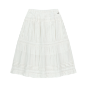 COYSEIO Shirring Midi Skirt White