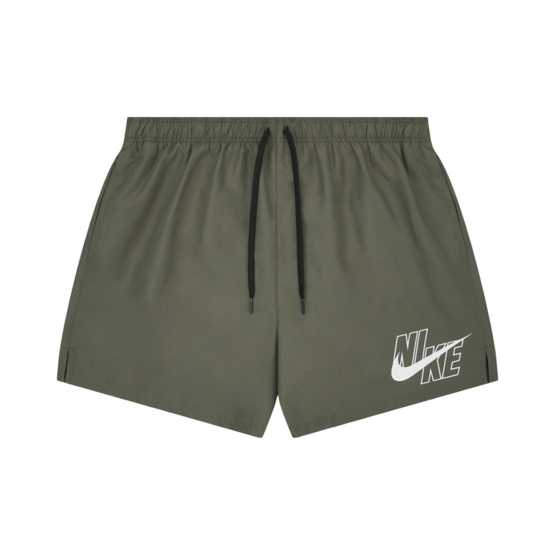 나이키 로고 솔리드 5인치 스윔 쇼츠 카키 화이트