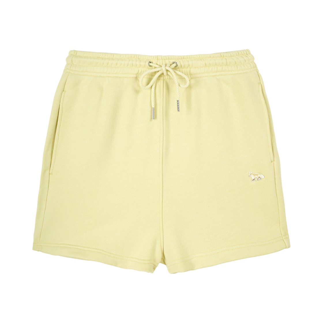 (W) 메종 키츠네 베이비 폭스 패치 레귤러 조그 쇼츠 초크 옐로우((W) Maison Kitsune Baby Fox Patch Regular Jog Shorts Chalk Yellow)