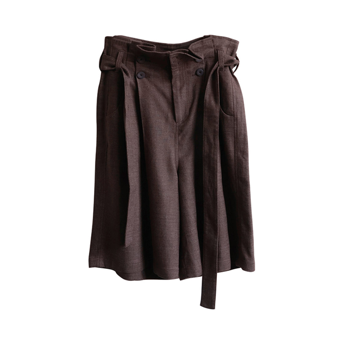 25SSHP02PUR NA A NANA Pleats Bermuda Pants Purple Brown