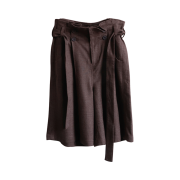 NA A NANA Pleats Bermuda Pants Purple Brown