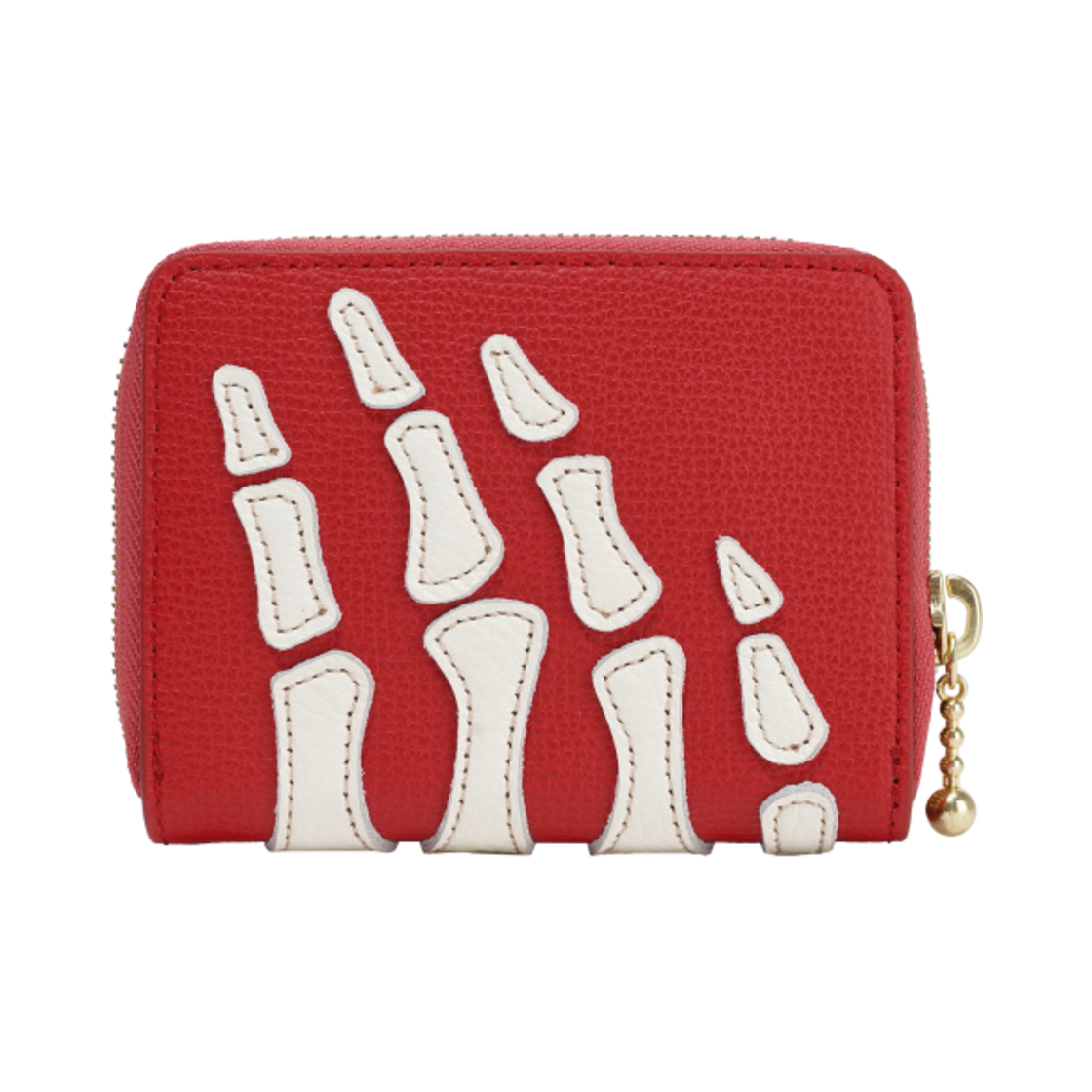 캐피탈 떰즈 업 본 핸드 집 미니 지갑 레드(Kapital Thumbs Up Bone Hand Zip Mini Wallet Red) - 2