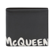 Alexander McQueen Graffiti Billfold Wallet Black White