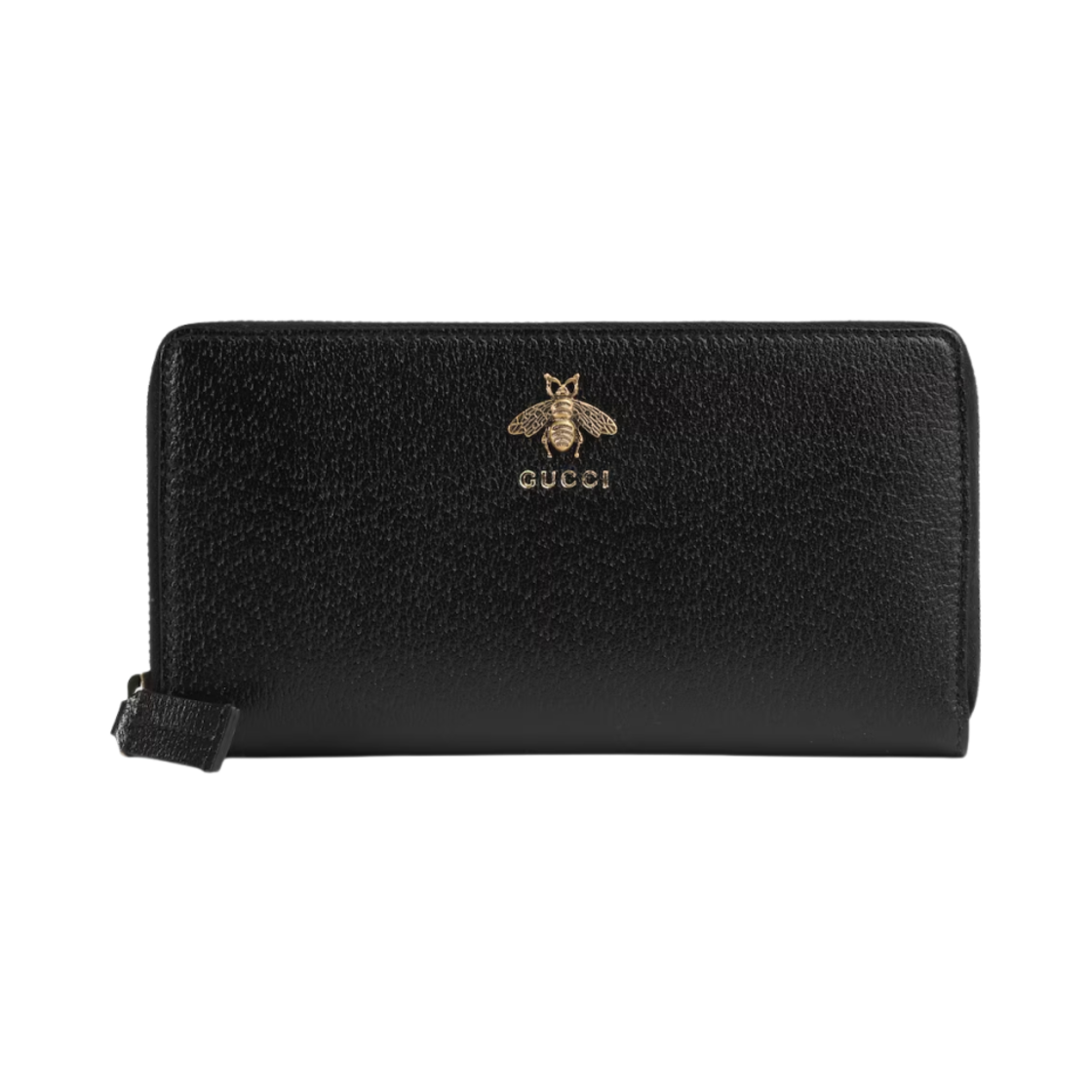 523667-DJ20T-1000 Gucci Animalier Leather Zip Around Wallet Black Leather