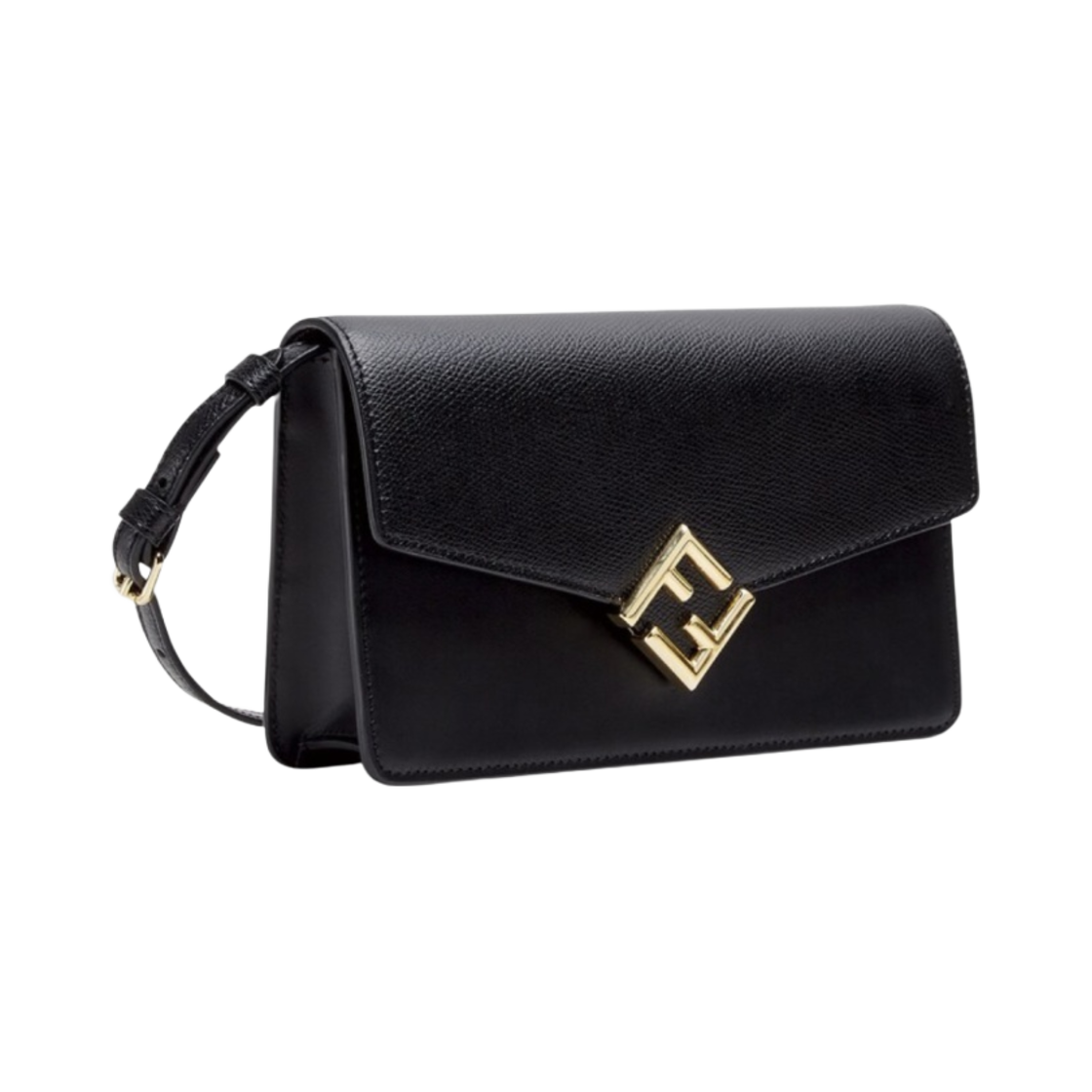 펜디 FF 다이아몬드 레더 체인 지갑 블랙(Fendi FF Diamonds Leather Wallet On Chain Black) - 2