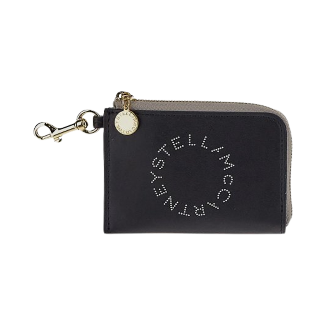 7P0007W88561000 Stella McCartney Logo Zip Card Holder Black