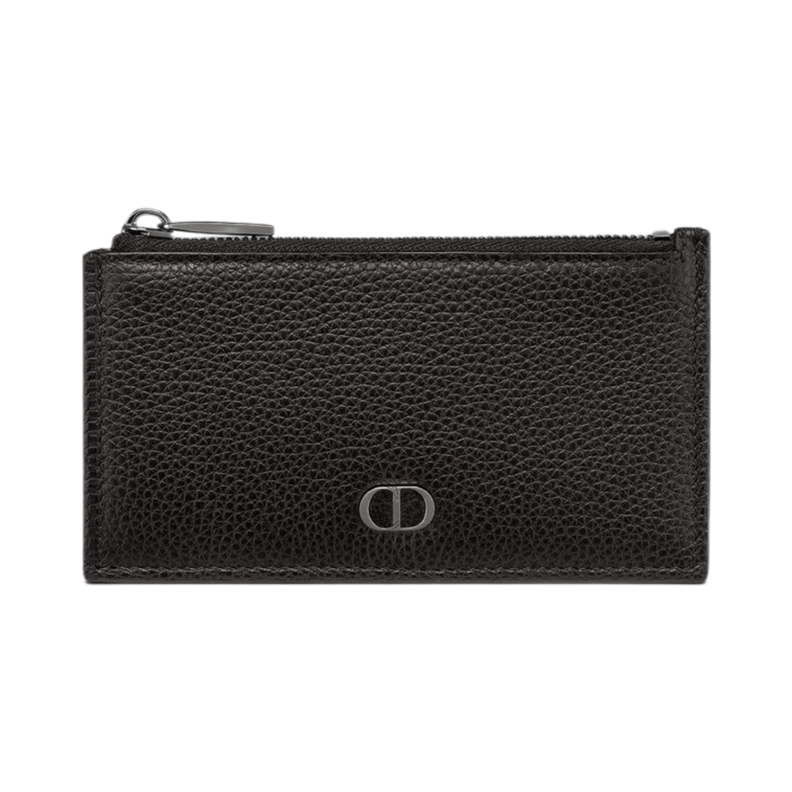 디올 지퍼 카드 홀더 블랙 그레인드 카프스킨 CD 아이콘 시그니쳐(Dior Zipped Card Holder Black Grained Calfskin CD Icon Signature) - 1