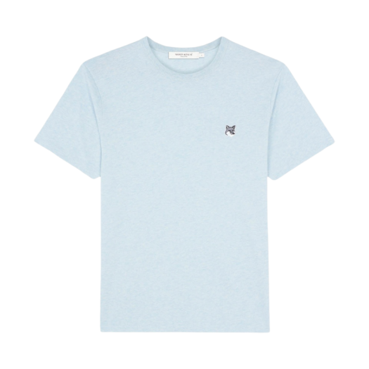 Maison Kitsune Grey Fox Head Patch Classic T-Shirt Blue Haze Melange