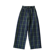 Kapital 11 oz. Tartan Check Boogie Day Baggy Pants Green Yellow